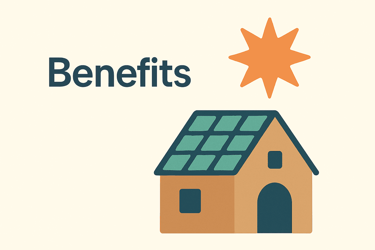 Graph showing financial and environmental benefits of solar energy